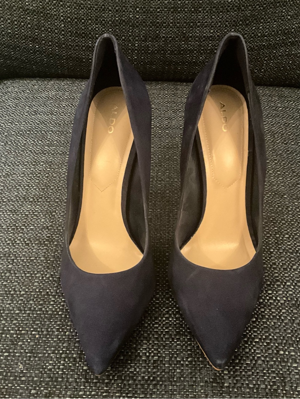 Aldo Navy Suede Pointed-Toe Pumps
